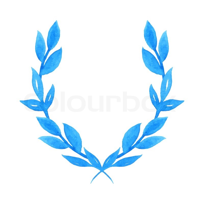 800x800 Watercolor Laurel Wreath. Hand Painted Branches. Cute Aquarelle - Laurel Wreath Watercolor