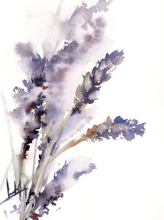570x762 Lavender Painting, Original Watercolor Painting, Purple Floral - Lavender Watercolor
