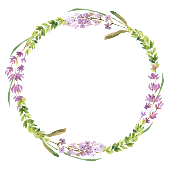 550x550 Wild Flowers And Lavender Watercolor Wreath - Lavender Watercolor