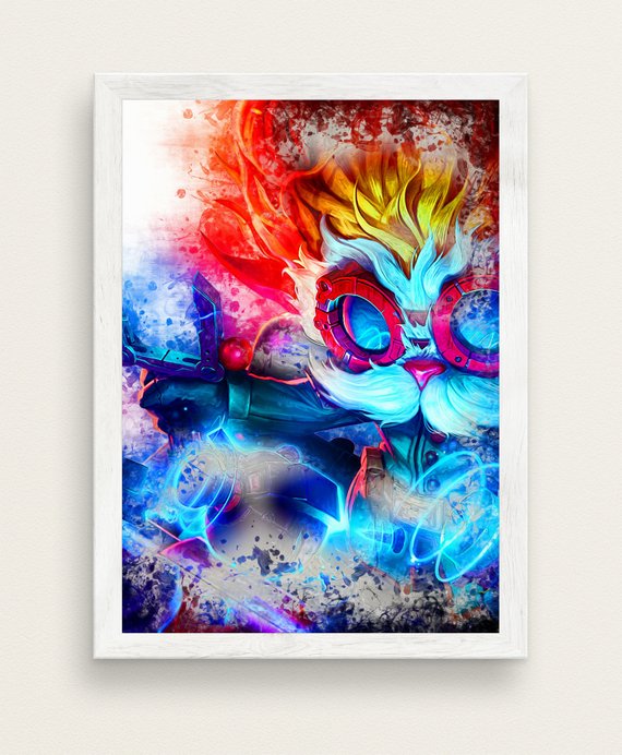 570x692 Heimerdinger Poster League Of Legends Watercolor Art Print Etsy - League Of Legends Watercolor