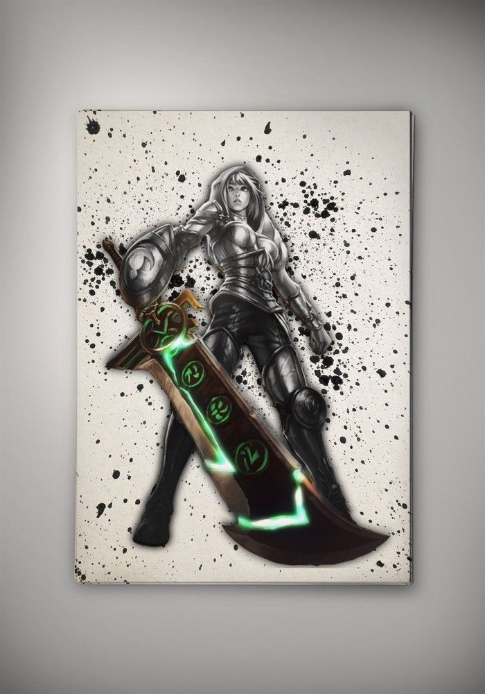 700x1000 Image Of League Of Legends Riven Watercolor Print Poster N231 - League Of Legends Watercolor