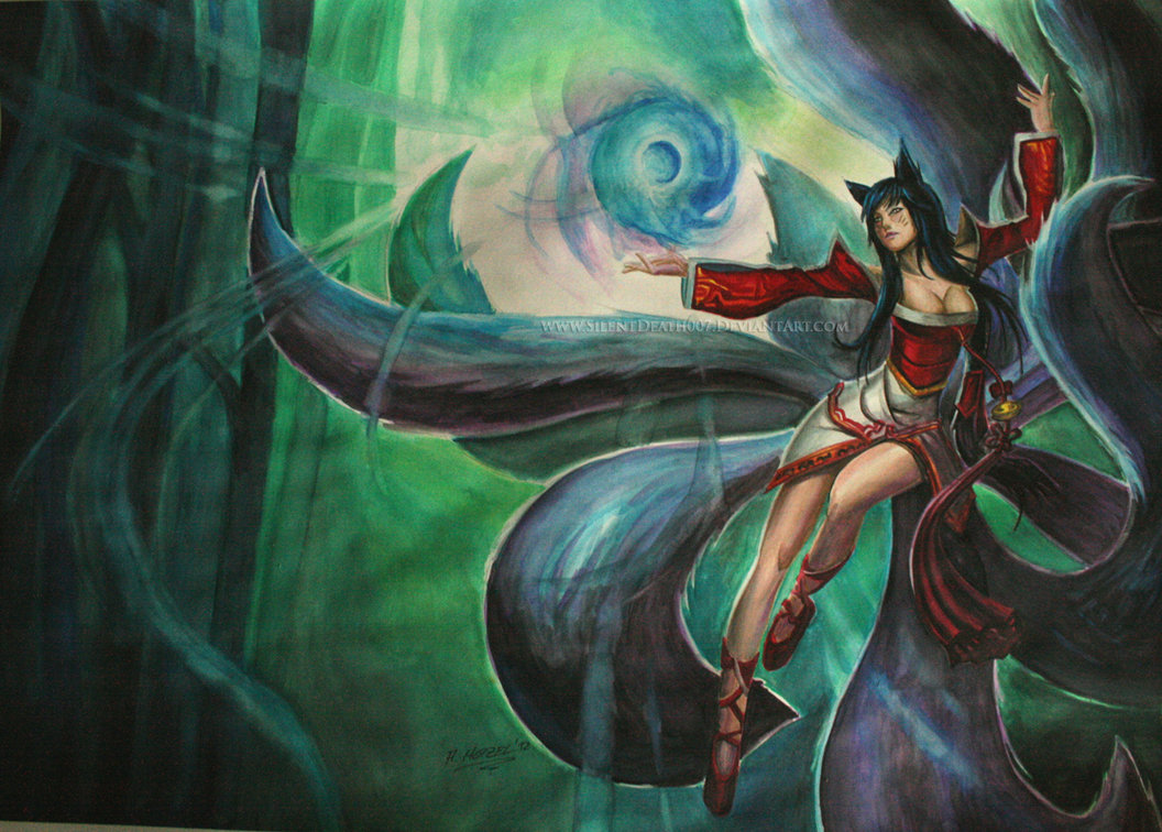 1056x756 League Of Legends Ahri In Watercolor By Angelstorm 82 - League Of Legends Watercolor