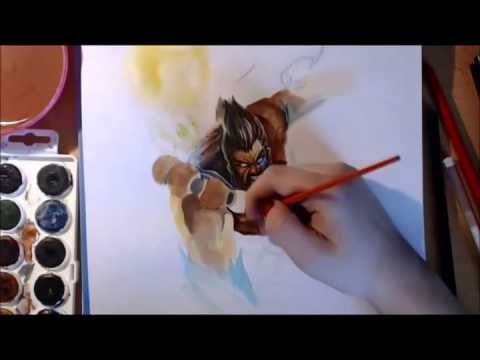 480x360 League Of Legends Spirit Guard Udyr (Watercolour Speedpaint - League Of Legends Watercolor