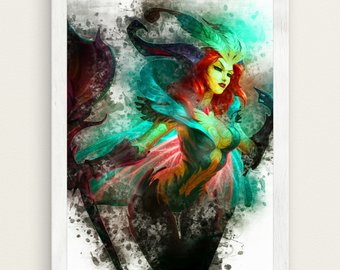 340x270 Lol Leblanc Poster Etsy - League Of Legends Watercolor