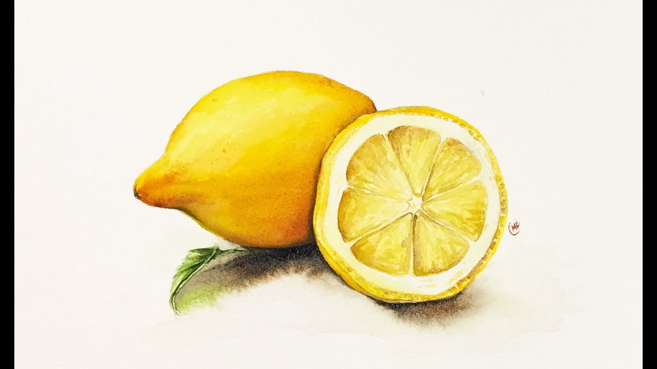 1280x720 Watercolor Realistic Lemons Painting Tutorial - Lemon Watercolor