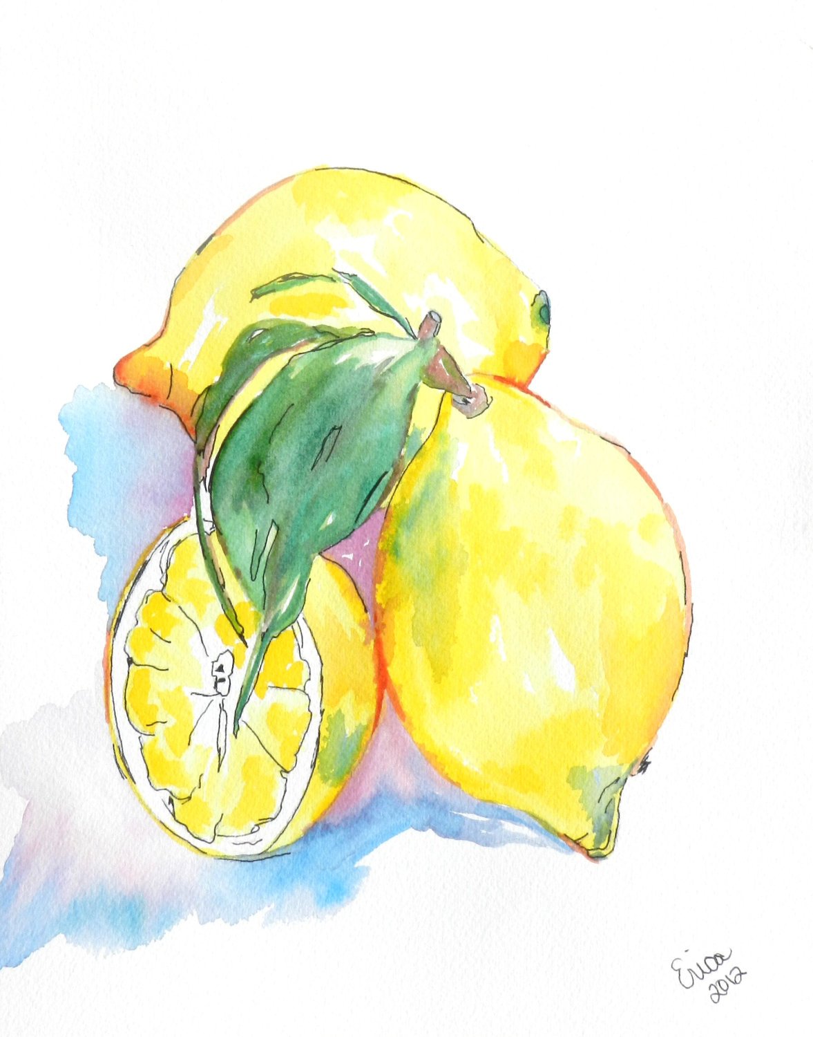 1177x1500 Lemons Watercolor Lemons Paintings Of Lemons Lemonade Etsy - Lemon Watercolor Painting
