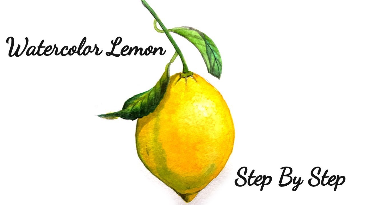 1280x720 Watercolor Realistic Lemon Painting Tutorial - Lemon Watercolor Painting