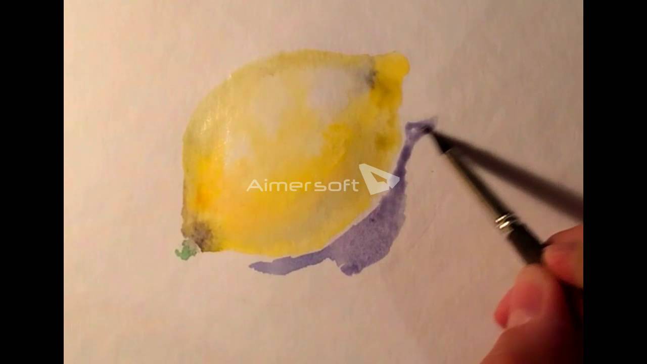 1280x720 How To Paint Watercolor Lemon - Lemon Watercolor Painting