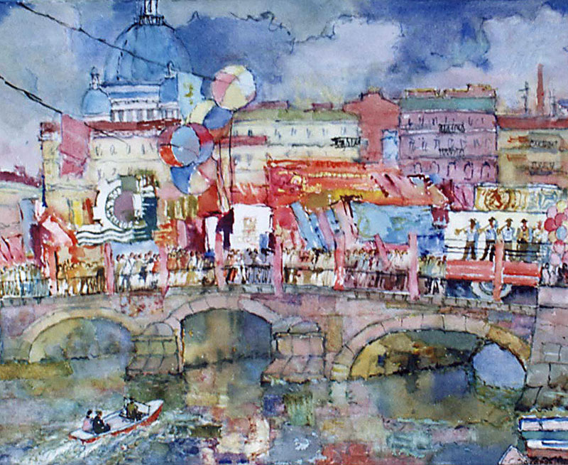 800x654 Artists Sergei Zakharov And Maria Zubreeva. Watercolors And - Leningrad Watercolor