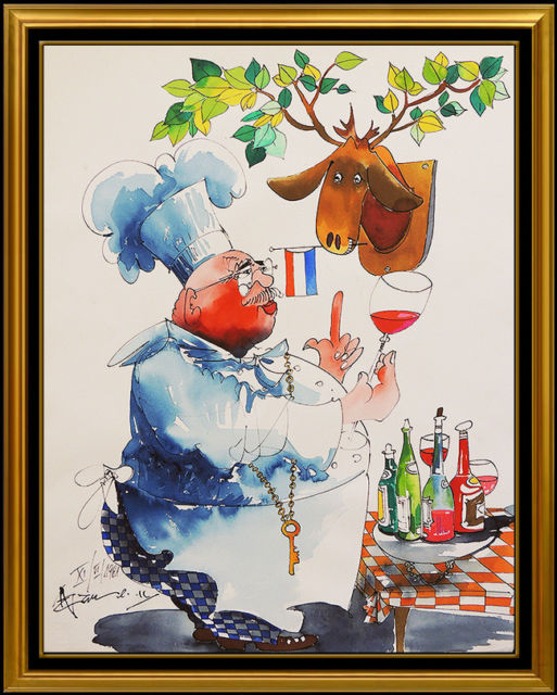 513x640 Leo Meiersdorff Watercolor Painting Large Original French Quarter - Leo Watercolor