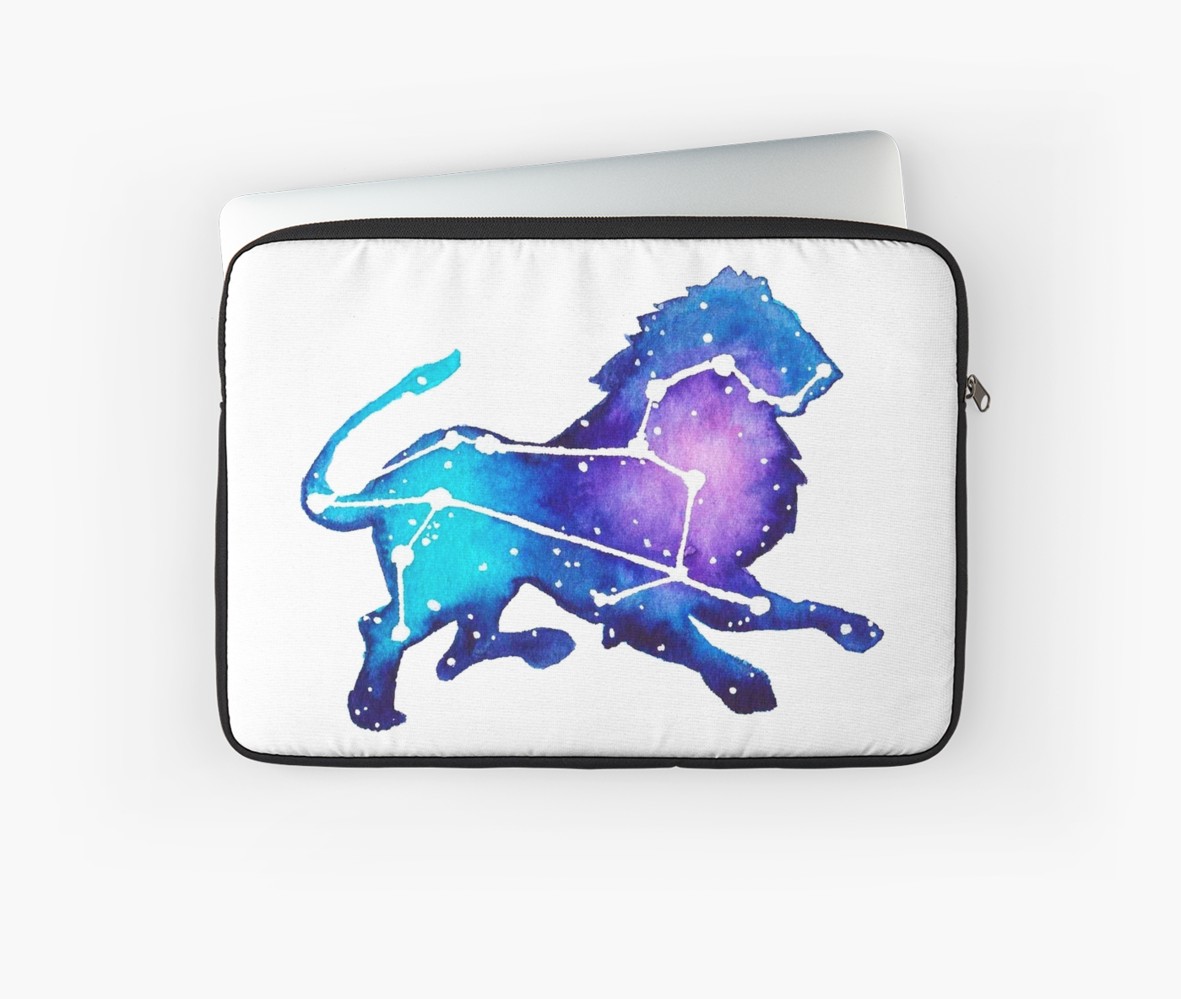 1181x999 Leo Zodiac Constellation Watercolor Painting Laptop Sleeves By - Leo Watercolor