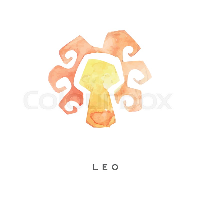 800x800 Leo Zodiac Sign, Part Of Zodiacal System Watercolor Vector - Leo Watercolor
