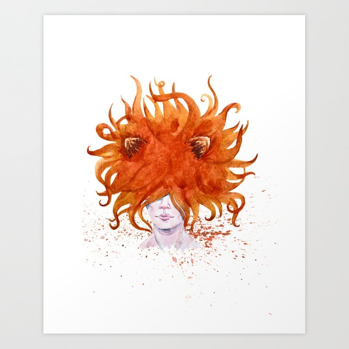 700x700 Watercolor Leo Girl Art Print By Missquoted Society6 - Leo Watercolor
