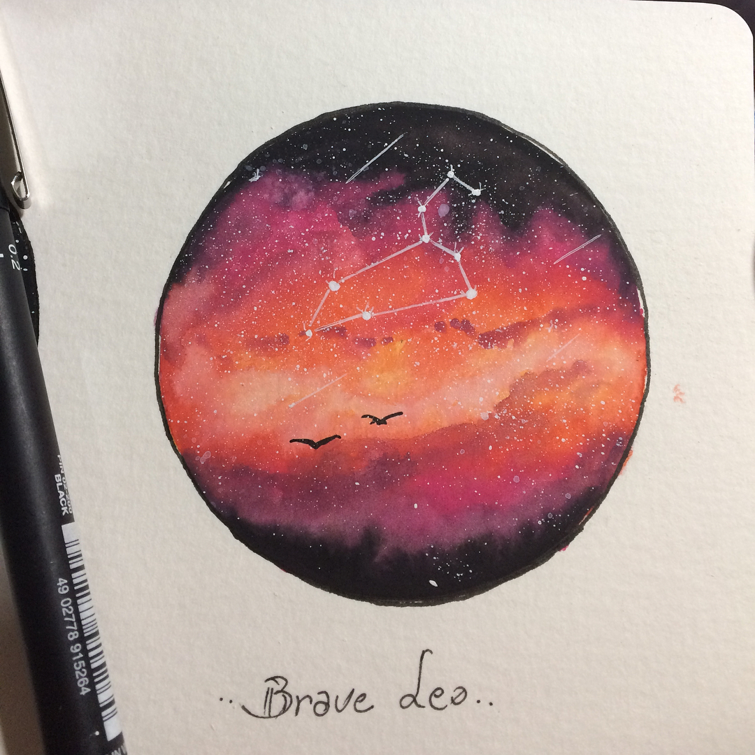 1080x1080 Aquarelanebulosaink - Leo Watercolor