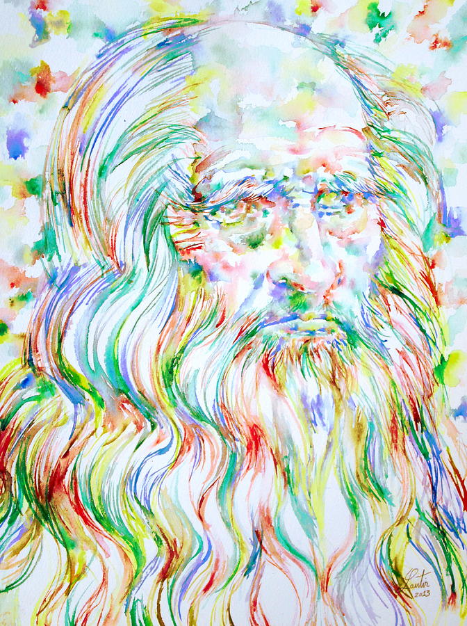 672x900 Leonardo Da Vinci - Leonardo Da Vinci Watercolor