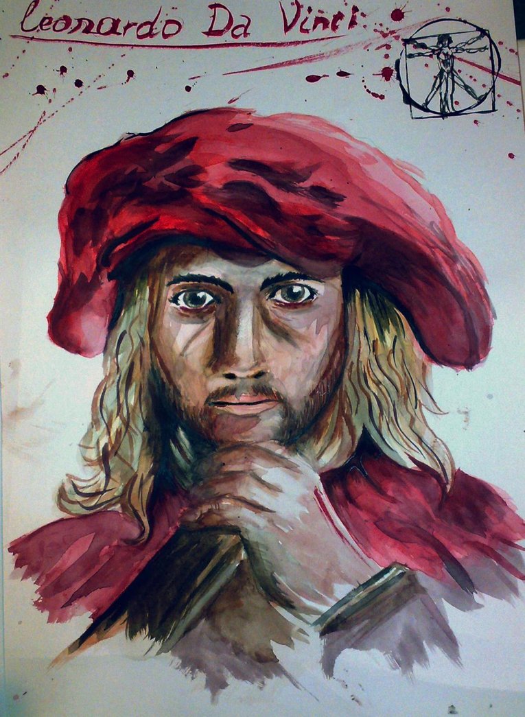 765x1045 Leonardo Da Vinci Watercolour By Kudrik - Leonardo Da Vinci Watercolor