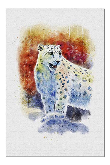 367x550 Snow Leopard - Leopard Watercolor