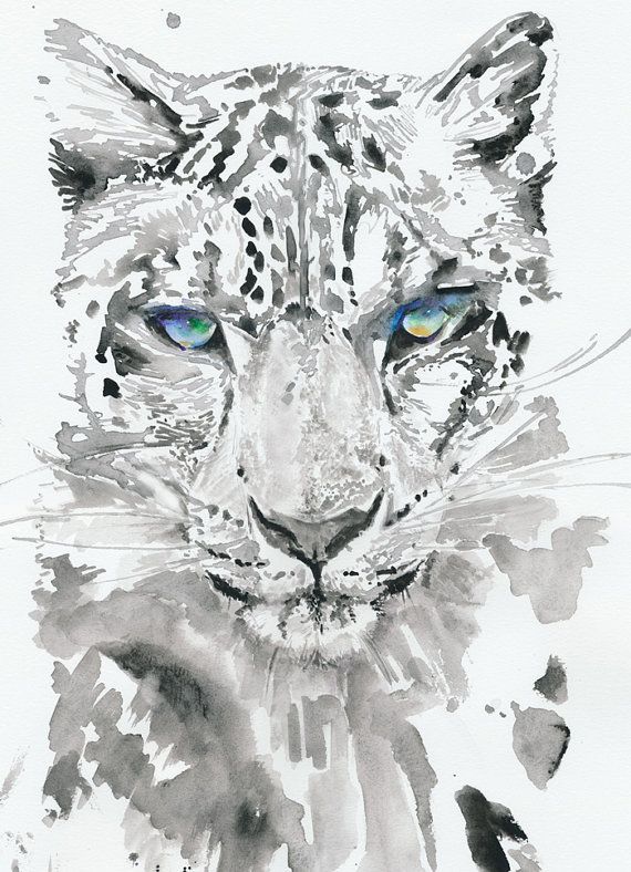 570x788 Original Watercolor Painting Of Leopard, Watercolour Illustration - Leopard Watercolor