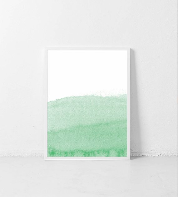 570x629 Light Green Print. Green Wall Art. Green Watercolor Print. Etsy - Light Green Watercolor