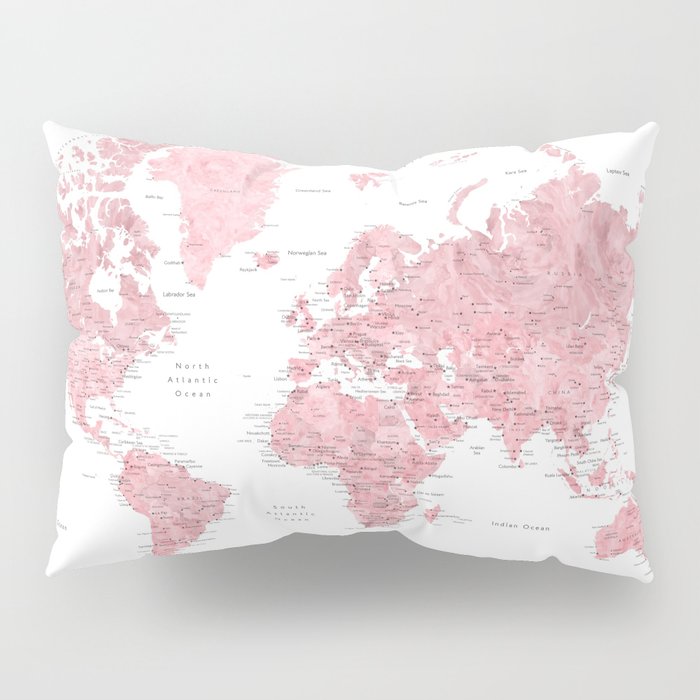 700x700 Light Pink, Muted Pink And Dusty Pink Watercolor World Map With - Light Pink Watercolor