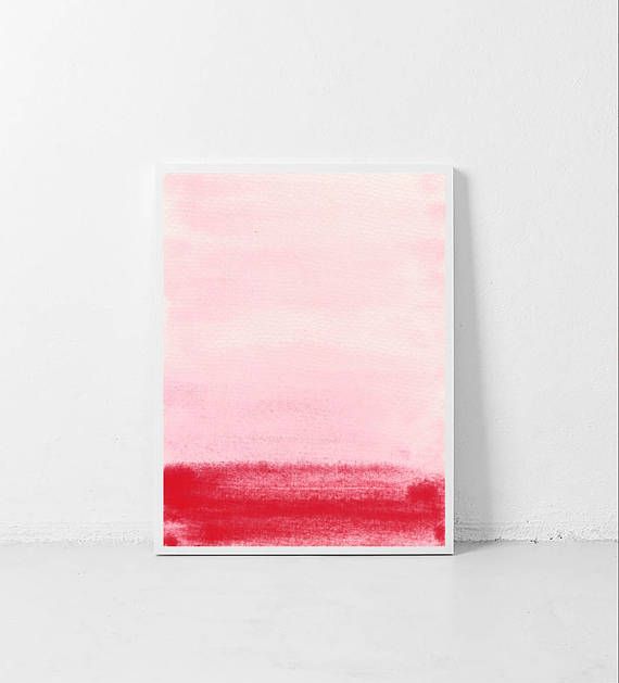 570x629 Printable Red And Pink Painting, Pink Print, Decorative Art, Light - Light Pink Watercolor