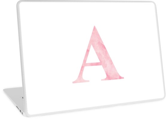 558x400 The Letter A Light Pink Watercolor Design Sticker Laptop Skins - Light Pink Watercolor