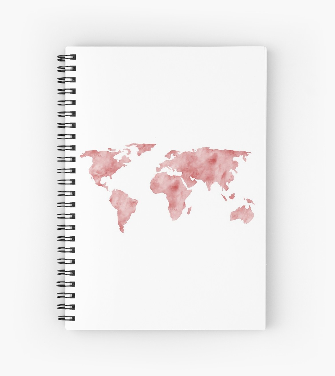 1171x1313 World Map Light Red Watercolor Spiral Notebooks By Naturemagick - Light Red Watercolor