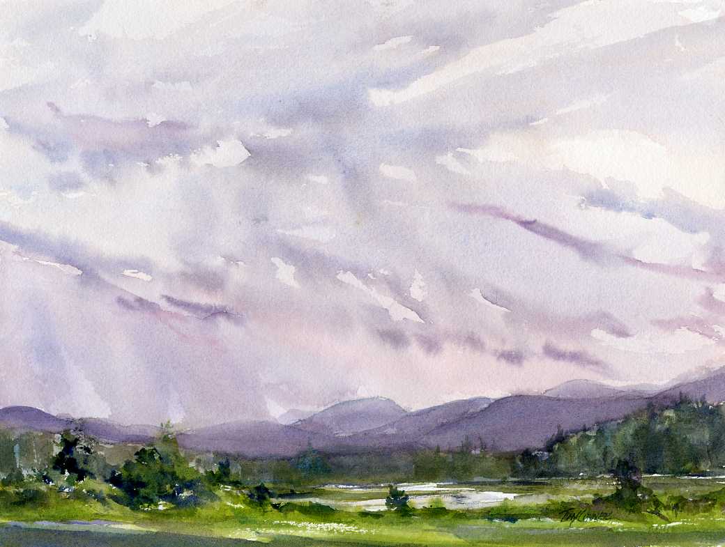 1040x785 Light Wind, Original En Plein Air Watercolor Painting - Light Watercolor