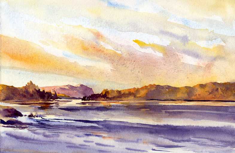 785x513 Tupper Morning Early Morning Light En Plein Air Watercolor - Light Watercolor