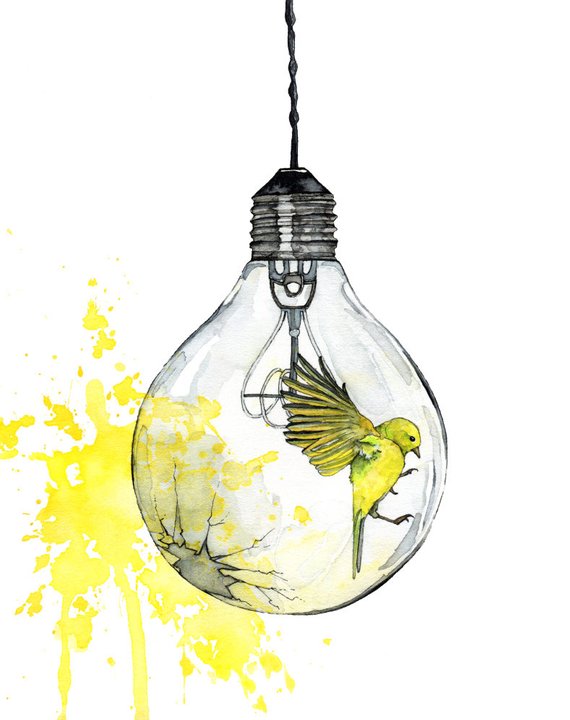 570x720 Watercolor Painting Light Bulb Painting Watercolor Print Etsy - Light Watercolor