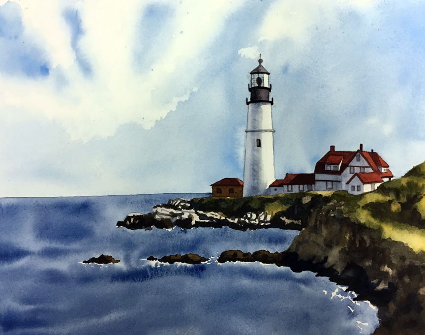 864x681 Watercolor Wednesday - Lighthouse Watercolor