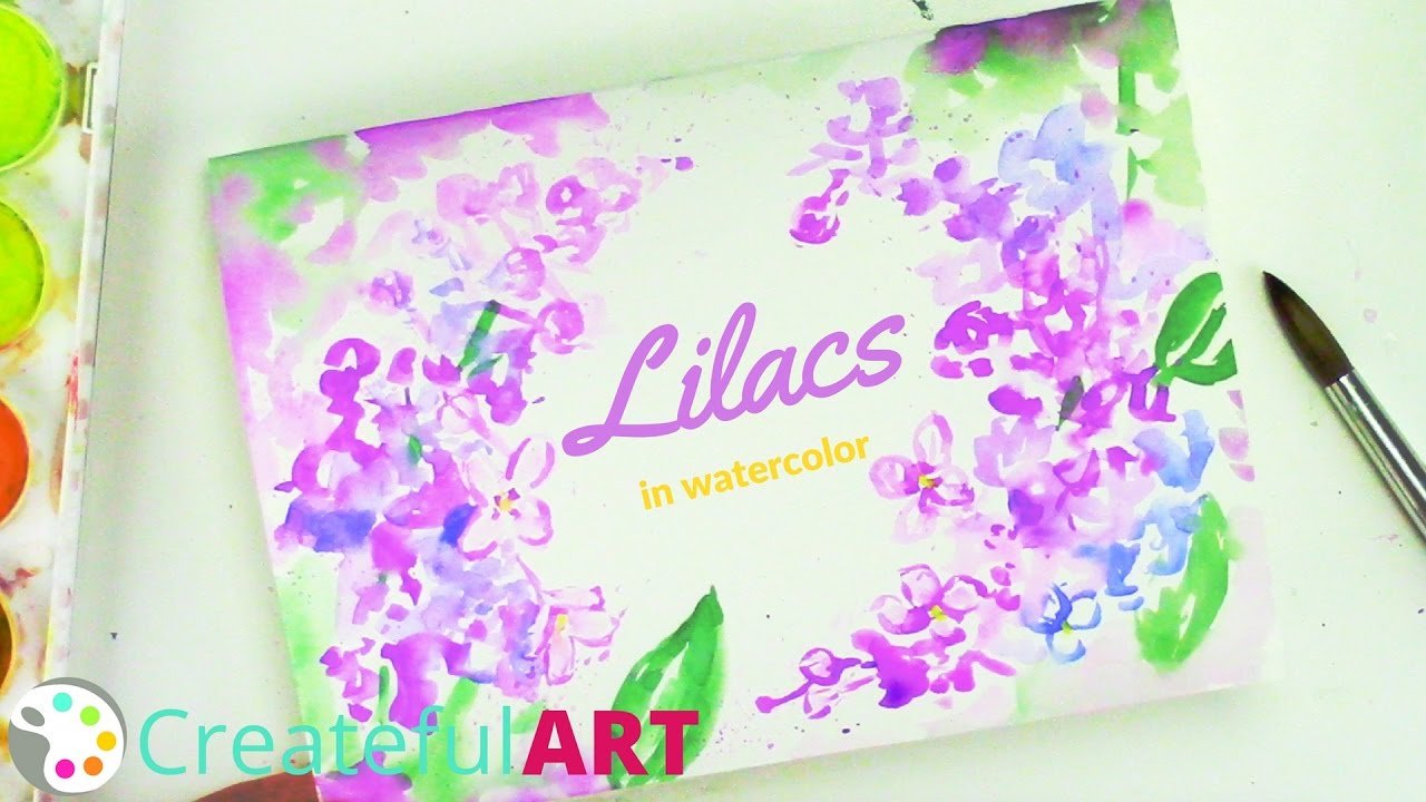 1280x720 Watercolor Painting Tutorial How To Paint Lilacs - Lilac Watercolor