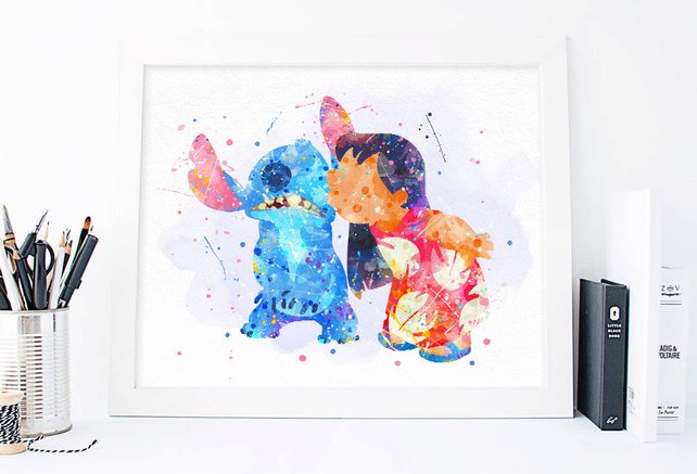 642x437 Lilo And Stitch Print Disney Lilo And Stitch Watercolor Disney Etsy - Lilo And Stitch Watercolor