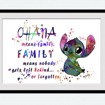 354x354 Stitch Watercolor Art Print Lilo And From Colorfulprint On Etsy - Lilo And Stitch Watercolor