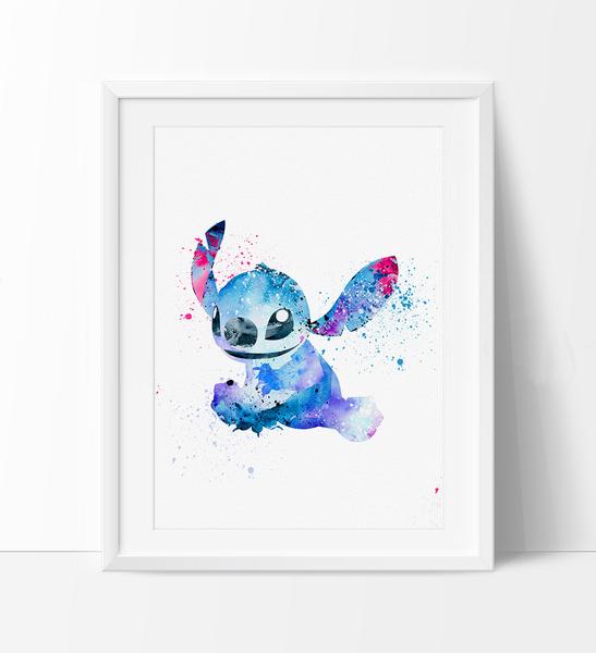 547x600 Disney Lilo And Stitch Watercolor Poster Print, Watercolor - Lilo And Stitch Watercolor