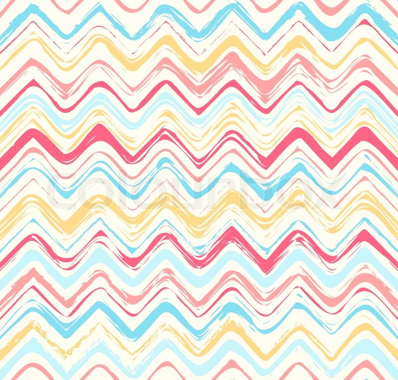 800x764 Colorful Stripes Seamless Zigzag Pattern. Abstract Background With - Line Watercolor