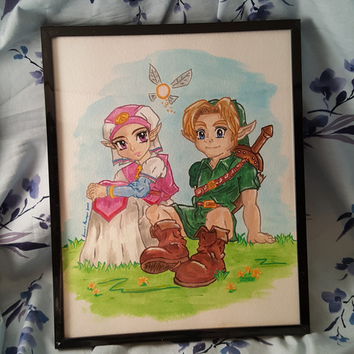 498x498 Kid Link Amp Zelda - Link Watercolor