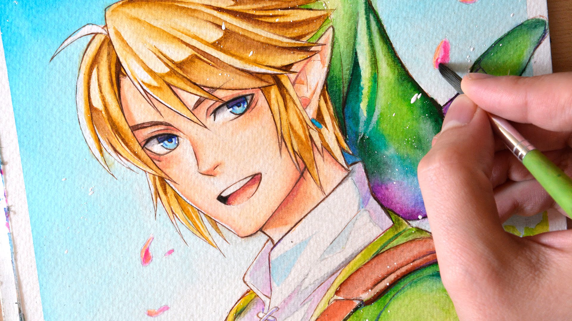 1920x1080 Link (Legend Of Zelda) - Link Watercolor