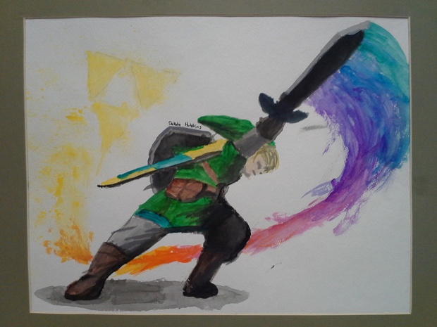 620x465 Link Watercolor Painting - Link Watercolor
