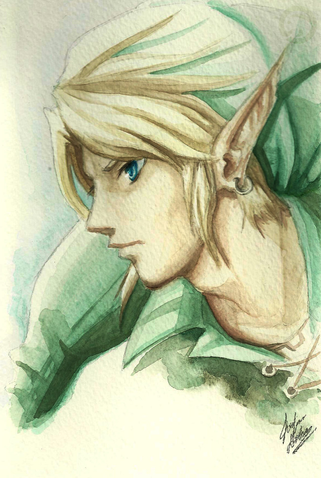 660x982 Link Watercolor Quickie By Jd Speedbit - Link Watercolor