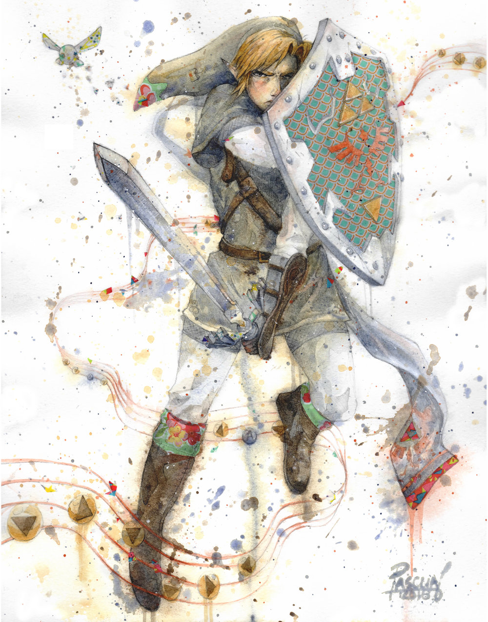1000x1273 Link Pascual Productions - Link Watercolor