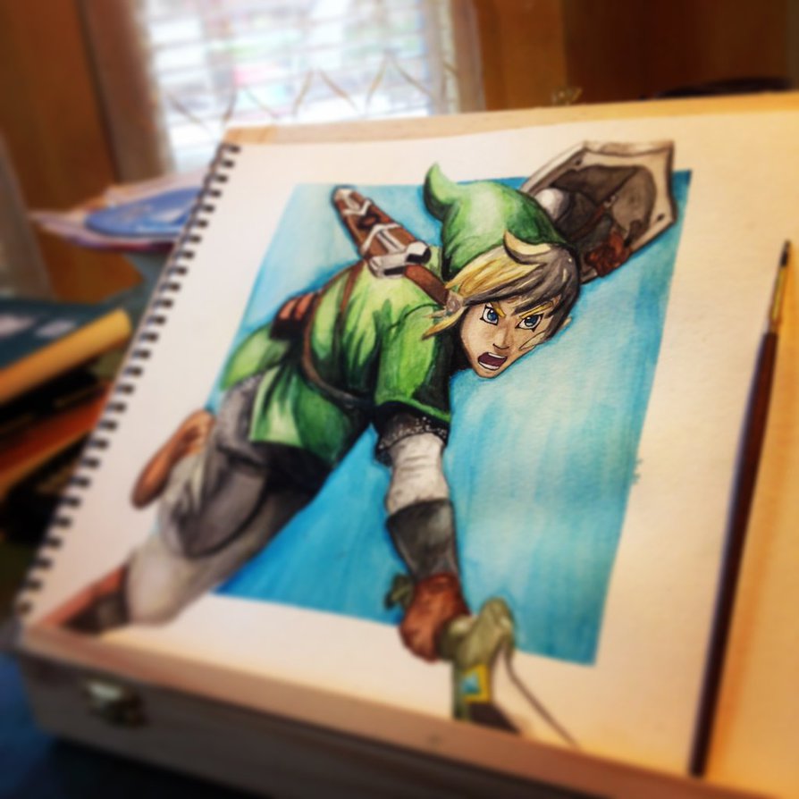 894x894 Watercolor Link By Drawingjacob - Link Watercolor