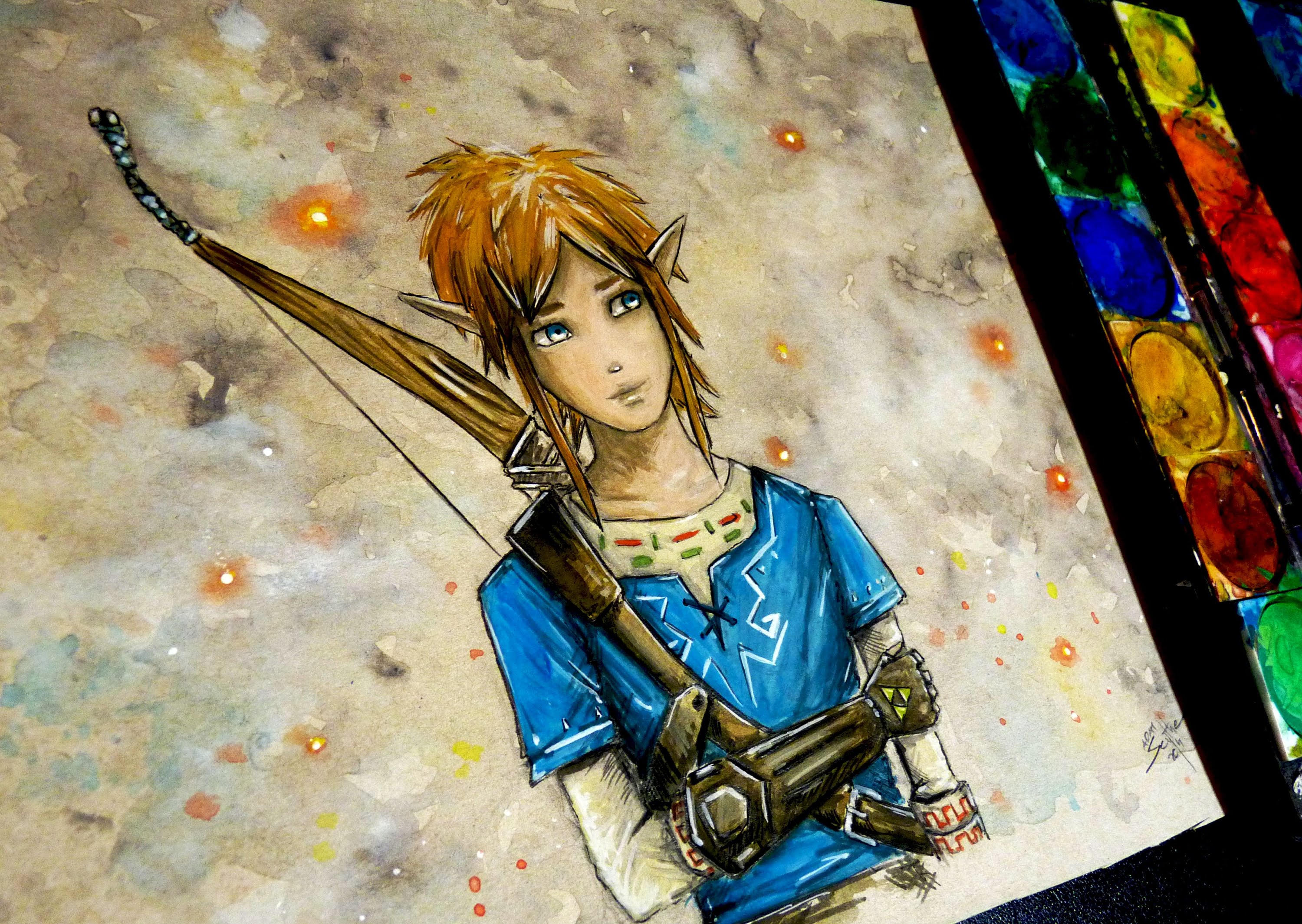3000x2131 Zelda Wii U Link Watercolor Time Lapse Painting - Link Watercolor