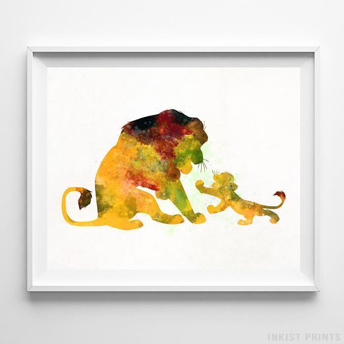 699x699 Mufasa Simba The Lion King Type 1 Wall Art Disney Watercolor - Lion King Watercolor