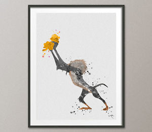 300x260 Rafiki And Simba The Lion King Mufasa And Simba Watercolor Print - Lion King Watercolor