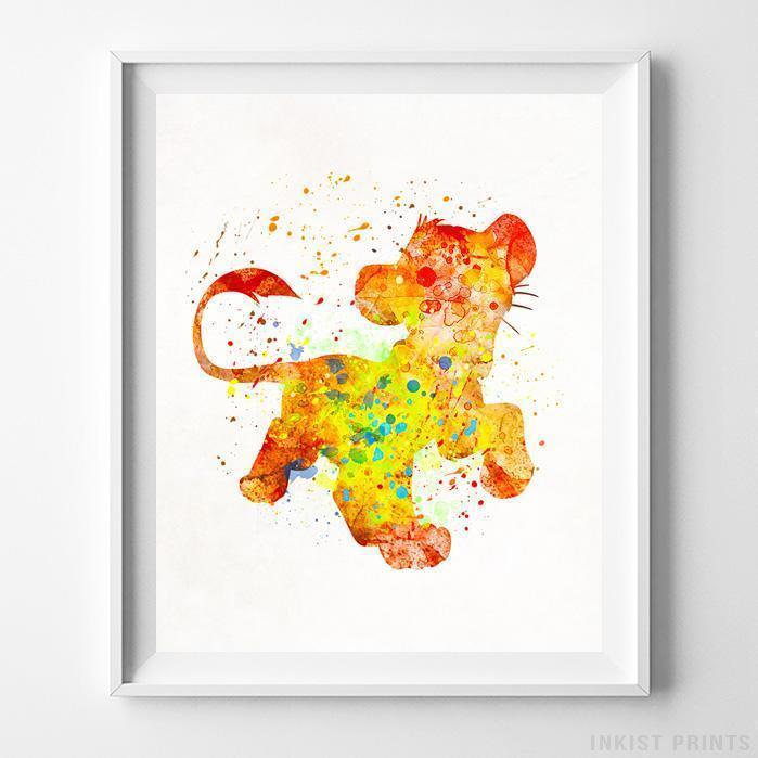 699x699 Simba The Lion King Type 2 Wall Art Disney Watercolor Poster - Lion King Watercolor