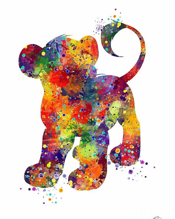 600x750 Simba The Lion King Watercolor Art Poster By Svetla Tancheva - Lion King Watercolor