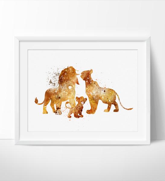 547x600 The Lion King Family , Disney Watercolor Art, Nursery Watercolor - Lion King Watercolor