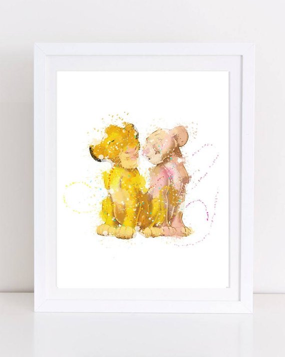 570x713 Lion King Watercolor Lion King Nursery Boy Room Decor Simba Etsy - Lion King Watercolor