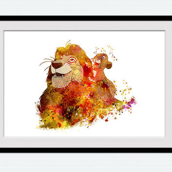 Art Print Poster Watercolor lion